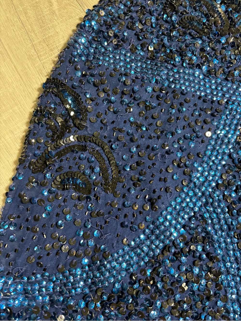 Aidan Mattox Sequin Mini Dress Navy Blue Beaded Cocktail Party Size 8 - Picture 3 of 12